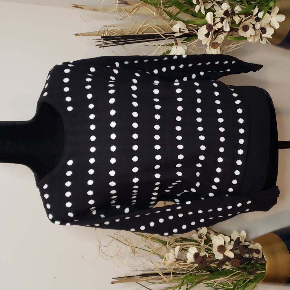 Womens Polka Dot black and white sweater